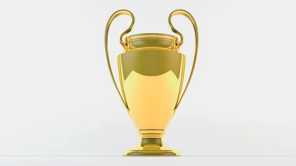 Golden Prize Sports Cup White Background Rendering Illustration — Stock Photo, Image