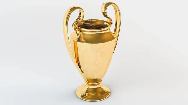 Golden Prize Sports Cup White Background Rendering Illustration — Stock Photo, Image