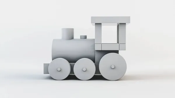 Comboio Brinquedo Fundo Leve Ilustração Renderização — Fotografia de Stock