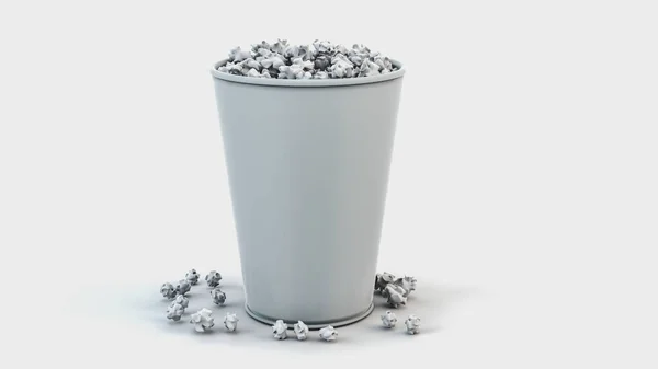Сірий Келих Поп Їжі Білому Тлі Ілюстрація Рендеринга — стокове фото