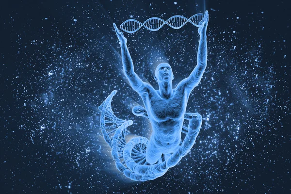 DNA molecules and human — Stock Photo, Image