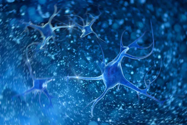 Ilustración 3D de una neurona Fotos De Stock Sin Royalties Gratis