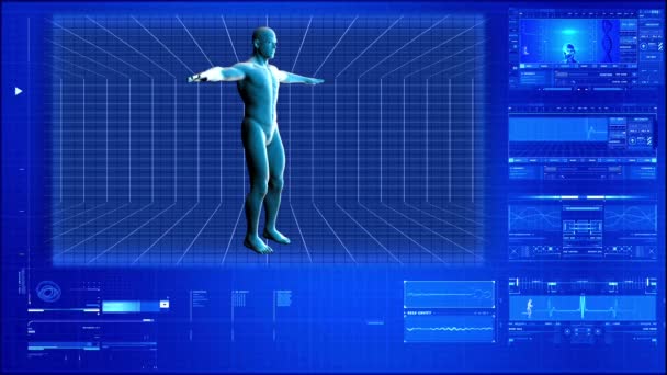 Estudio anatómico de la espalda humana — Vídeo de stock