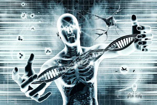 Dna 分子と男性 — ストック写真