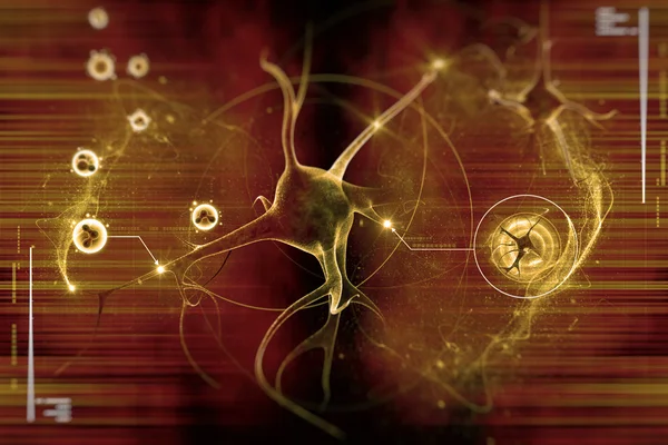 Cyfrowy ilustracja neuron — Zdjęcie stockowe