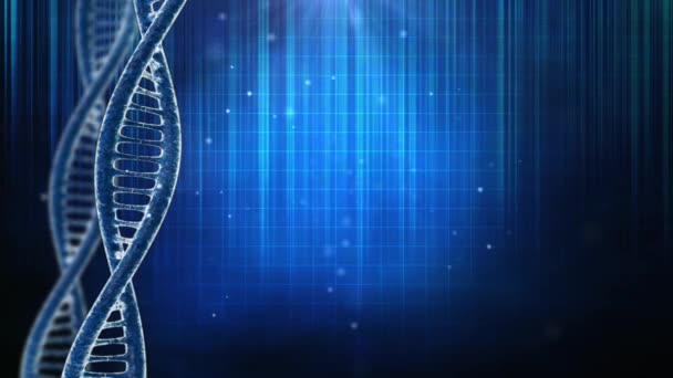 Antecedentes com molécula de DNA e particularidades — Vídeo de Stock