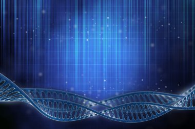 3D illustration of a DNA frame in beautiful blue background clipart