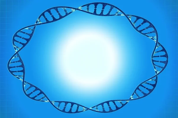Рамка ДНК клетки на красивом голубом фоне — стоковое фото