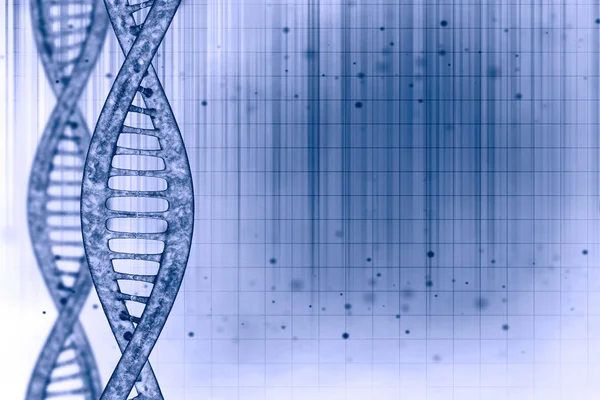 Illustrazione 3D di un DNA in un bellissimo sfondo — Foto Stock
