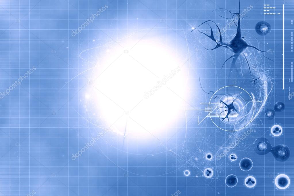 Neuron in colour background