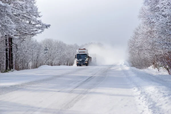 Estrada de inverno. — Fotografia de Stock