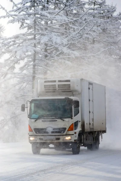 Estrada de inverno. — Fotografia de Stock