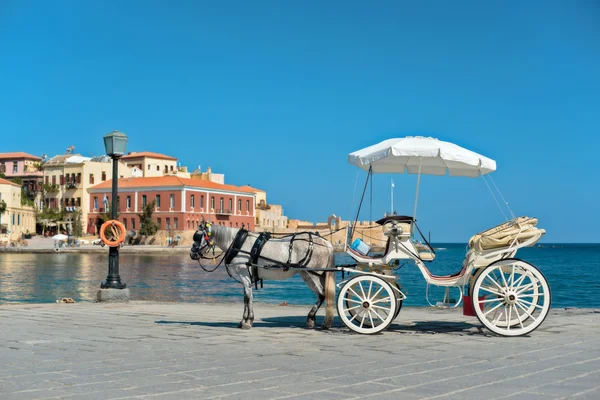 Greece. Chania. Horse carriage for a stroll. Stock Image