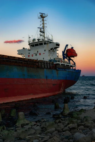 Ship Xing Yuan Assigned Port Sierra Leone Ran Aground 2021 — Stock Photo, Image