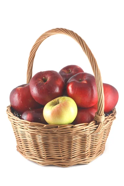 Apple pile of red apples in a basket — Stock Photo, Image