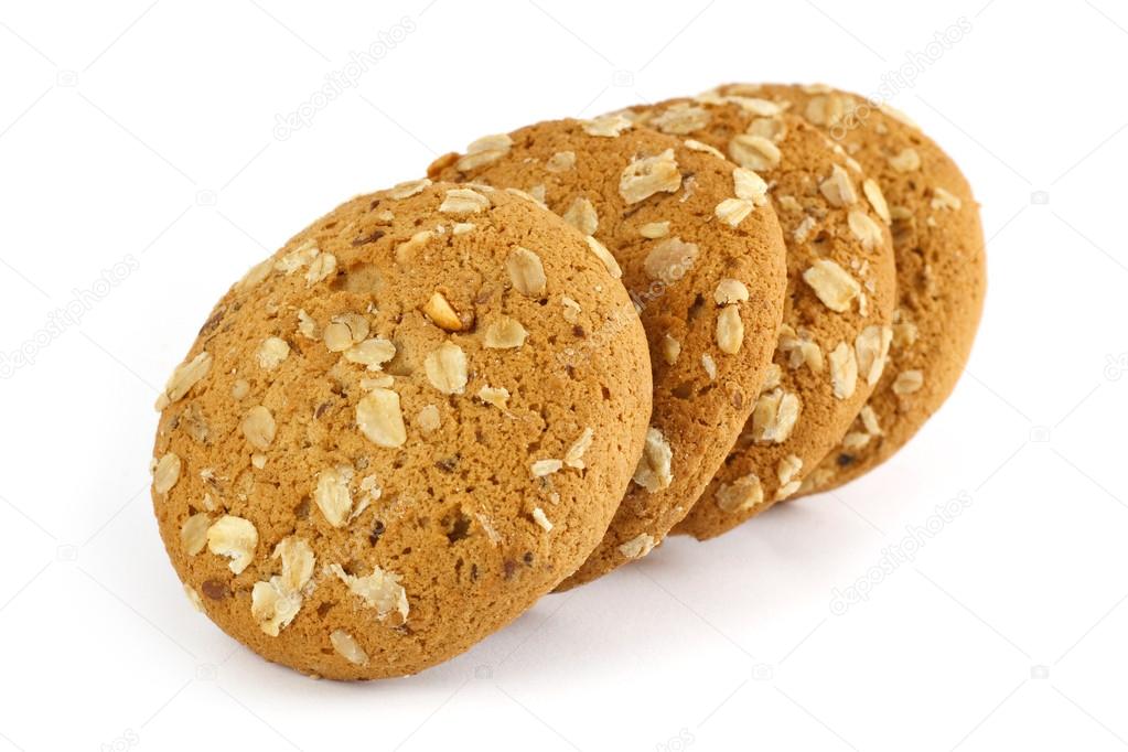 Oatmeal cookie isolated on white