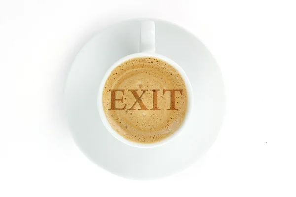 L'iscrizione sul caffè "Exit". Simbolo — Foto Stock