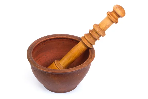 Large bowl with a pestle to grind — Stock Photo, Image