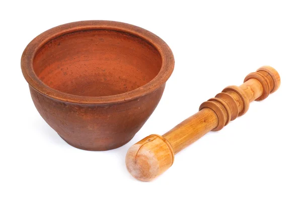 Mortar and pestle isolated. — Stock Photo, Image