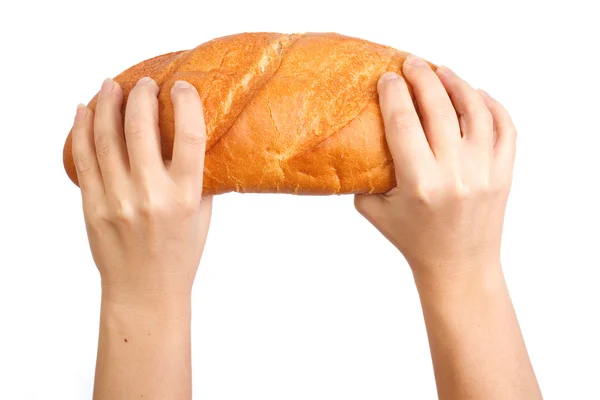 Les mains tiennent un pain — Photo