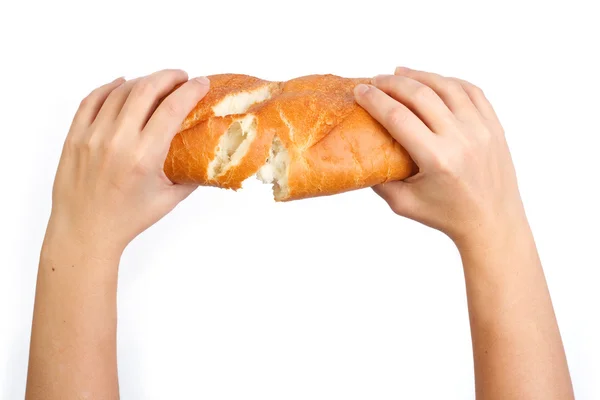 Brechen von Brot — Stockfoto