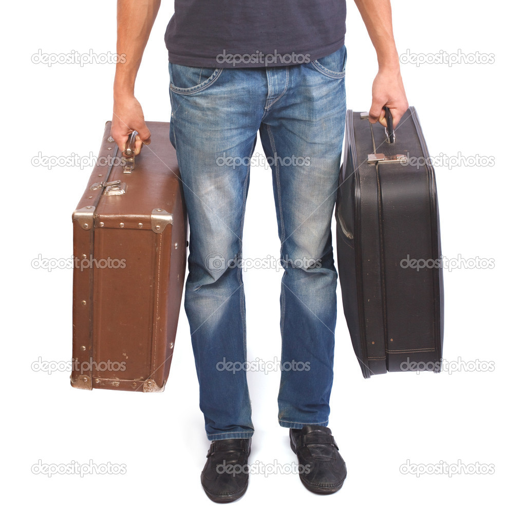 man carrying luggage