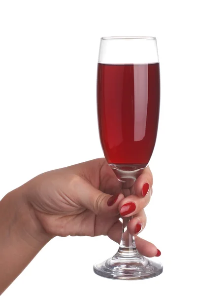 Vino rosso e manicure rossa — Foto Stock