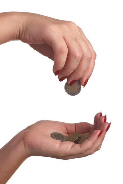 Geld handen — Stockfoto