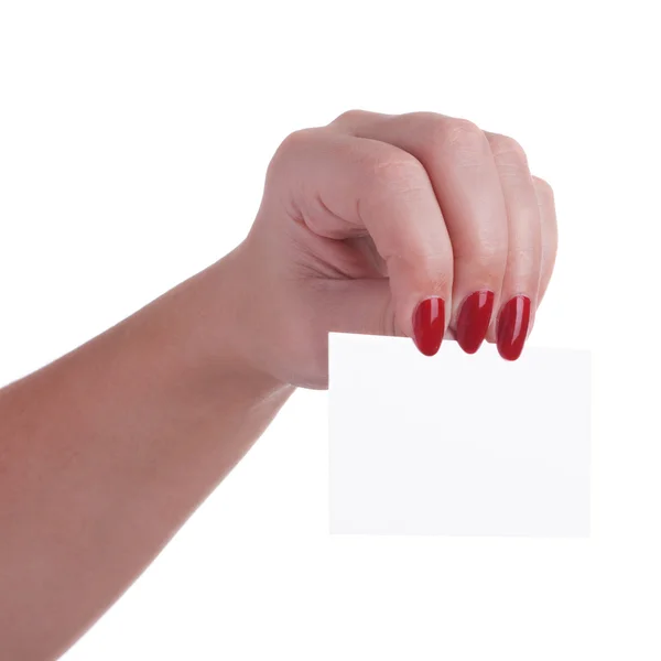 Business card in hand — Stock Photo, Image