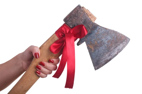 Ax as a gift — Stock Photo, Image