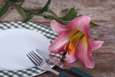 Tablo ayarı ve güzel pembe zambak