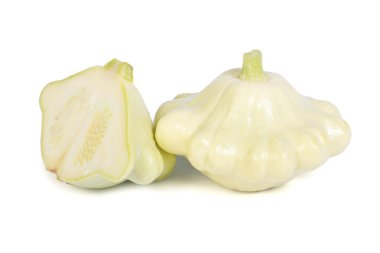 Beyaz arka plan üzerinde izole patty pan squash