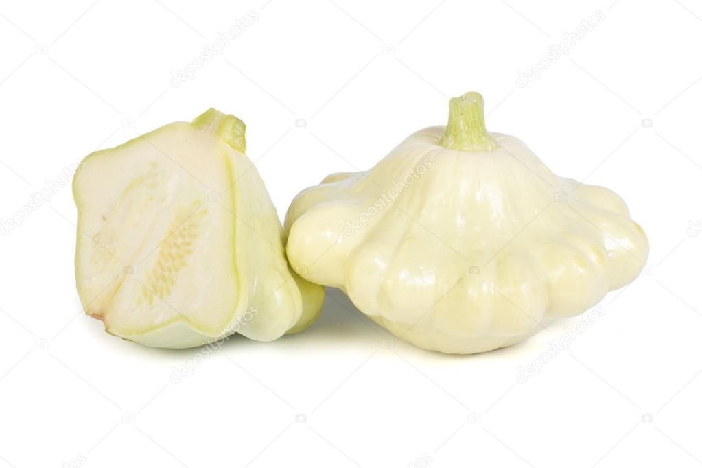 Patty pan squash isolated on white background