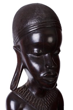abanoz ağacından oyulmuş bir Afrikalı kadın heykeli