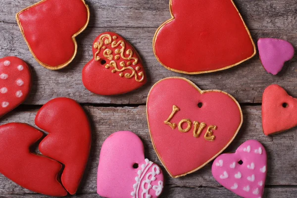 Antecedentes de las postales de diferentes corazones Galleta — Foto de Stock