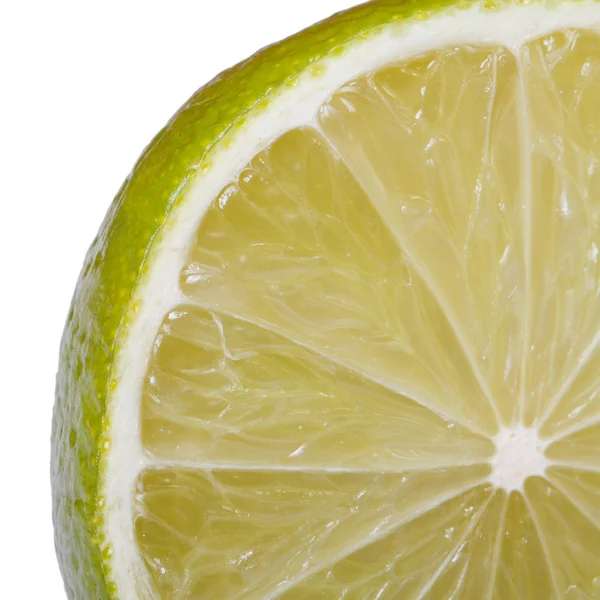 Slice of fresh lime isolated on a white background — Stock Photo, Image