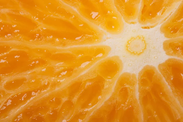 Sliced orange texture yellow macro. — Stock Photo, Image