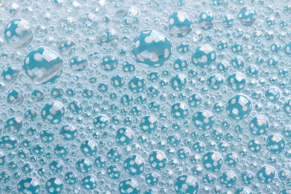 Texture of foam bubble blue closeup. background — Stock Photo, Image