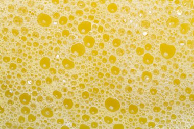 Sarı köpük balonlar closeup güzel arka plan.