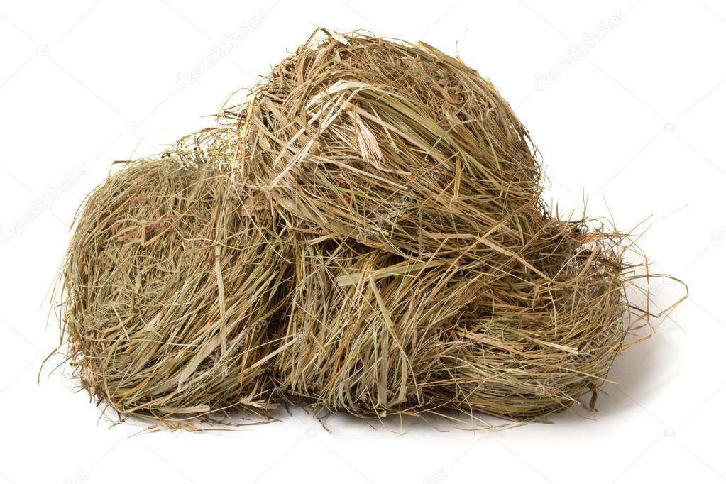 meadow hay stack isolated on white
