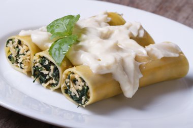 makarna ıspanak ve peynir ve Beşamel soslu tatlı ile 