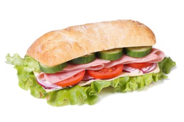 jambon ve izole sebze ciabatta sandviç