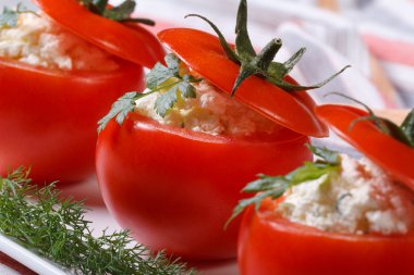 taze domates peynir ve otlar ile lezzetli meze