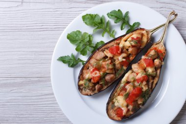 et, peynir ve domates dolması patlıcan