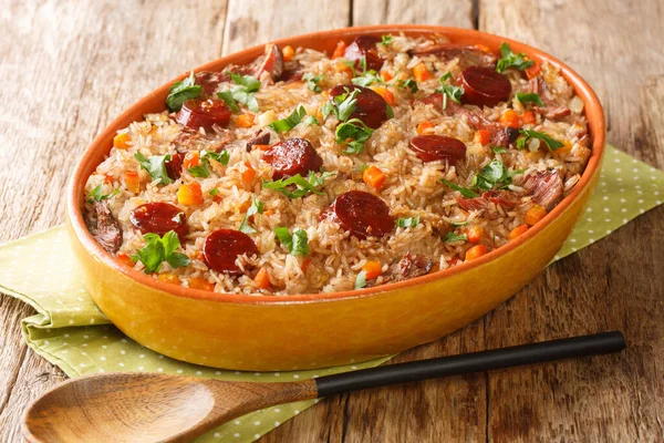 Auténtico Arroz Pato Arroz Pato Una Receta Tradicional Portugal Cocinada — Foto de Stock