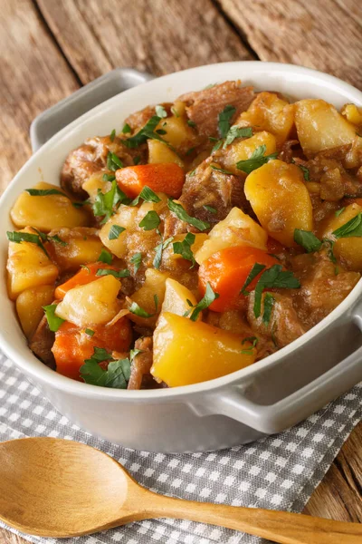 Stovies Popular Scottish Dish Made Potatoes Onions Carrot Traditionally Leftover — Stock Photo, Image