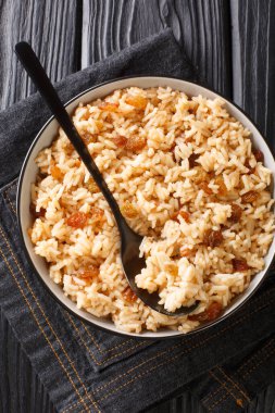 Otantik Kolombiya Arroz Con Coco Coconut Rice, Kolombiya 'nın Karayip kıyı bölgelerine özgü klasik bir yemektir. Yukarıdan dikey üst görünüm