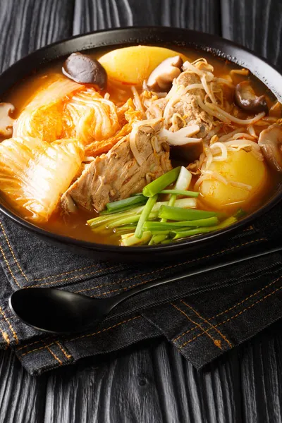Gamjatang Pork Bone Korean Soup Aus Nächster Nähe Der Schüssel — Stockfoto