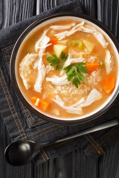 Resep Canja Galinha Adalah Sup Ayam Dan Nasi Klasik Yang — Stok Foto