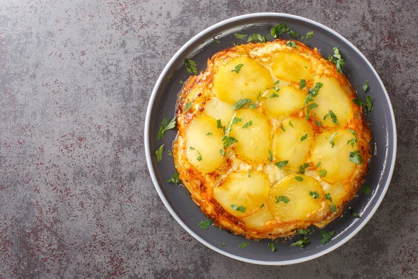 Pfanne Feilschen Ist Ein Einfacher Topf Herdplatte Mit Kartoffeln Zwiebeln — Stockfoto